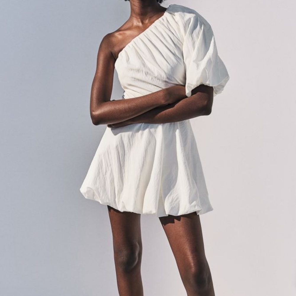 One Shoulder Bubble Hem Dress H&M Women’s Size XSmall